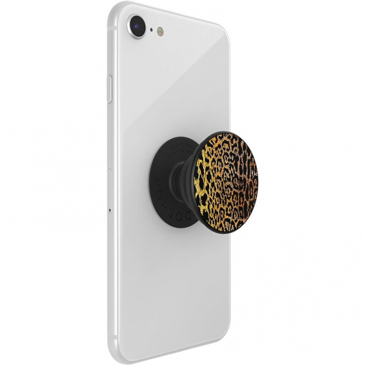 PopSockets Embossed Metal Leopard Removable Grip with Standfunction LUXE