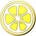 PopSockets Enamel Lemon Slice Yellow Removable Grip with Standfunction Premium