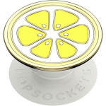 PopSockets Enamel Lemon Slice Yellow Removable Grip with Standfunction Premium