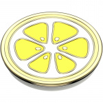 PopSockets Enamel Lemon Slice Yellow Removable Grip with Standfunction Premium