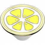 PopSockets Enamel Lemon Slice Yellow Removable Grip with Standfunction Premium
