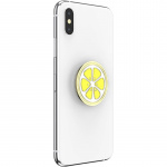 PopSockets Enamel Lemon Slice Yellow Removable Grip with Standfunction Premium