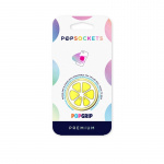 PopSockets Enamel Lemon Slice Yellow Removable Grip with Standfunction Premium