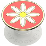 PopSockets Enamel Quaint Daisy Coral Removable Grip with Standfunction Premium