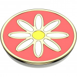 PopSockets Enamel Quaint Daisy Coral Removable Grip with Standfunction Premium