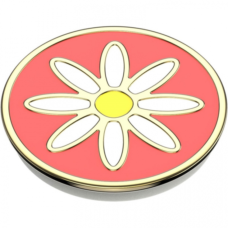 PopSockets Enamel Quaint Daisy Coral Removable Grip with Standfunction Premium