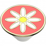 PopSockets Enamel Quaint Daisy Coral Removable Grip with Standfunction Premium