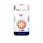 PopSockets Enamel Quaint Daisy Coral Removable Grip with Standfunction Premium