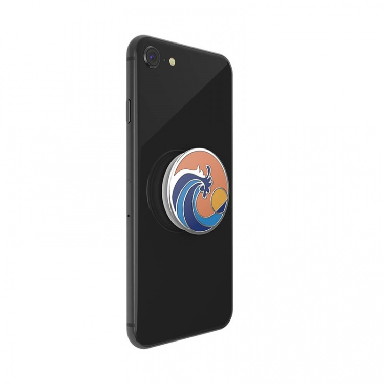 PopSockets Enamel Ride The Wave Coral Removable Grip with Standfunction Premium