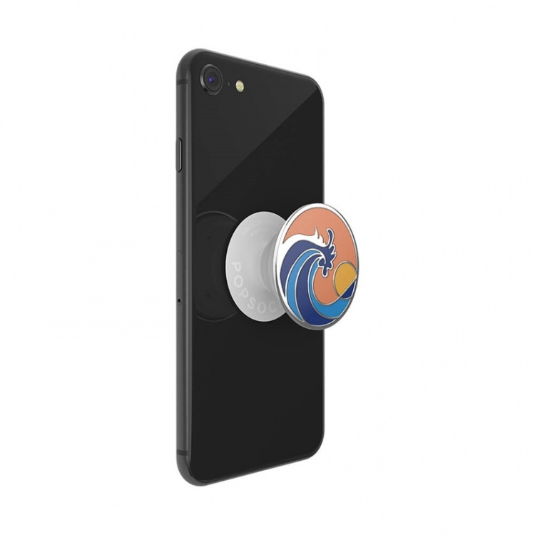 PopSockets Enamel Ride The Wave Coral Removable Grip with Standfunction Premium