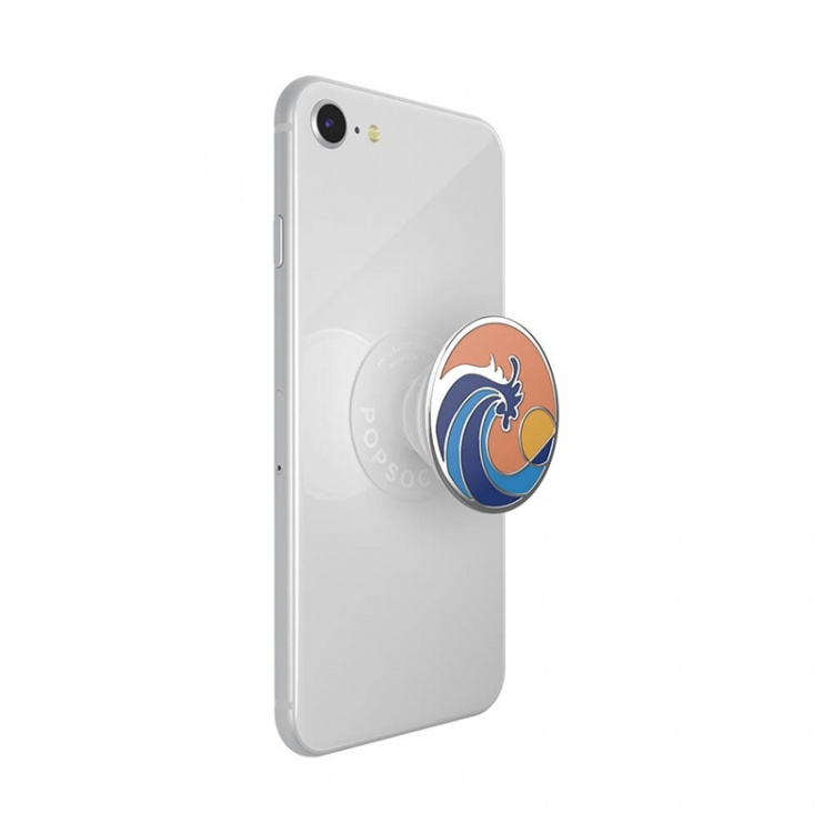 PopSockets Enamel Ride The Wave Coral Removable Grip with Standfunction Premium