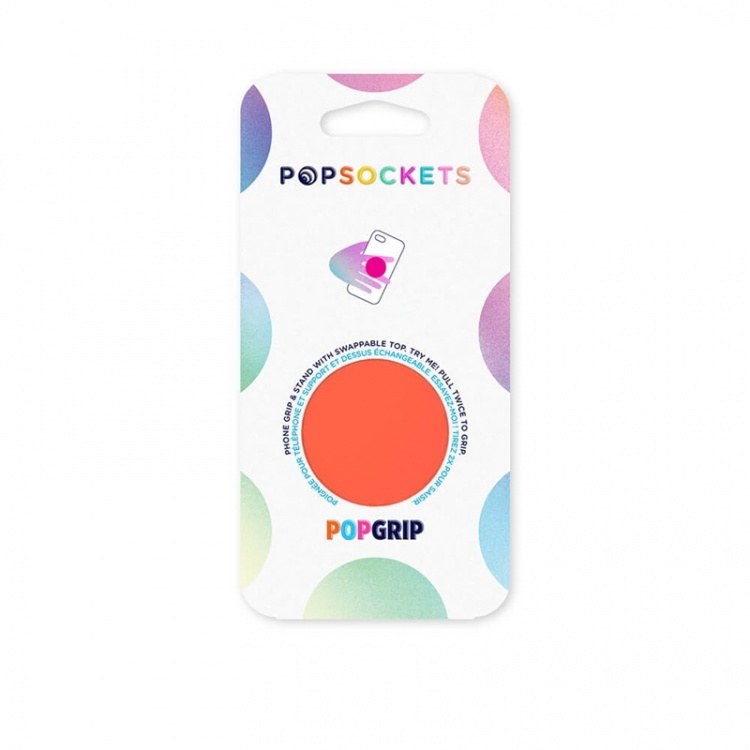 PopSockets Neon Electric Orange Avtagbart Grip med Ställfunktion