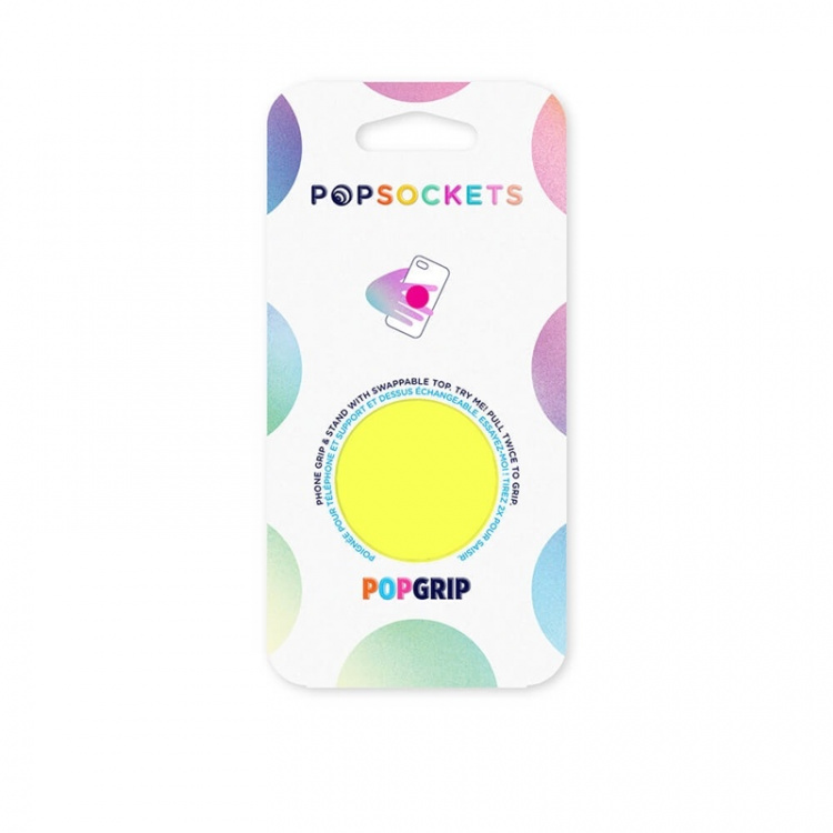 PopSockets Neon Jolt Yellow Removable Grip with Standfunction