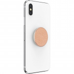PopSockets Pebbled Vegan Leather Rose Gold Removable Grip with Standfunction Premium