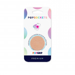 PopSockets Pebbled Vegan Leather Rose Gold Removable Grip with Standfunction Premium