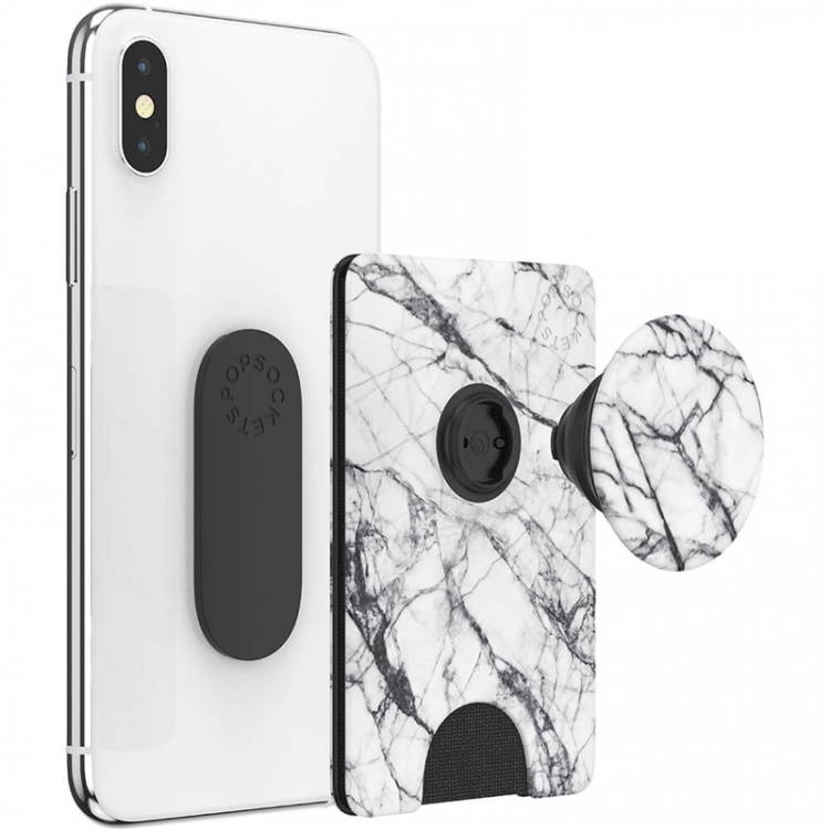 PopSockets Wallet Dove White Marble Removable Grip and PopWallet+ PopSockets Wallet Dove White Marble Removable Grip and PopWallet+