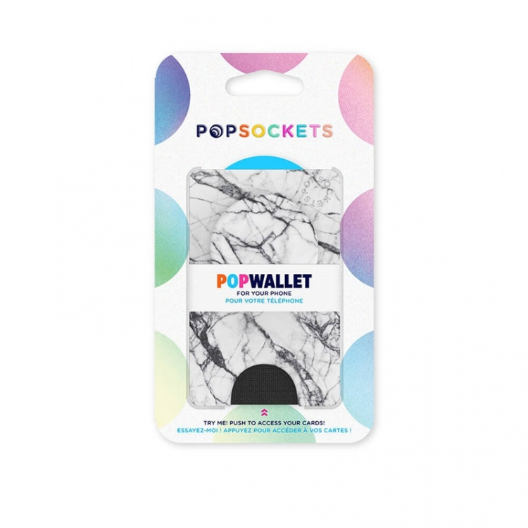 PopSockets Wallet Dove White Marble Removable Grip and PopWallet+ PopSockets Wallet Dove White Marble Removable Grip and PopWallet+