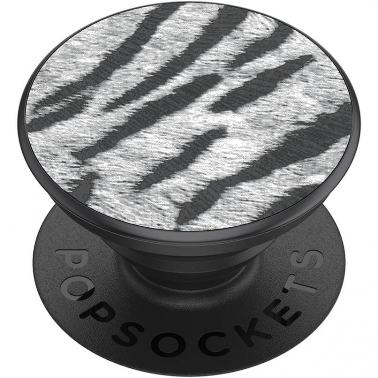 PopSockets Vegan Leather Zebra Removable Grip with Standfunction Premium