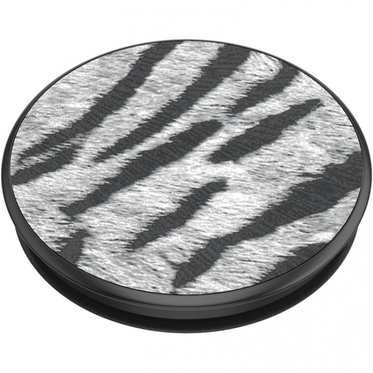 PopSockets Vegan Leather Zebra Removable Grip with Standfunction Premium