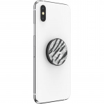 PopSockets Vegan Leather Zebra Removable Grip with Standfunction Premium