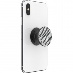 PopSockets Vegan Leather Zebra Removable Grip with Standfunction Premium