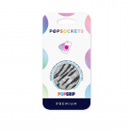 PopSockets Vegan Leather Zebra Removable Grip with Standfunction Premium