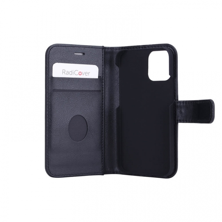 Radicover Wallet Case iPhone 12 Mini Anti-Radiation Flipcover RFID Black Radicover Wallet Case iPhone 12 Mini Anti-Radiation Flipcover RFID Black