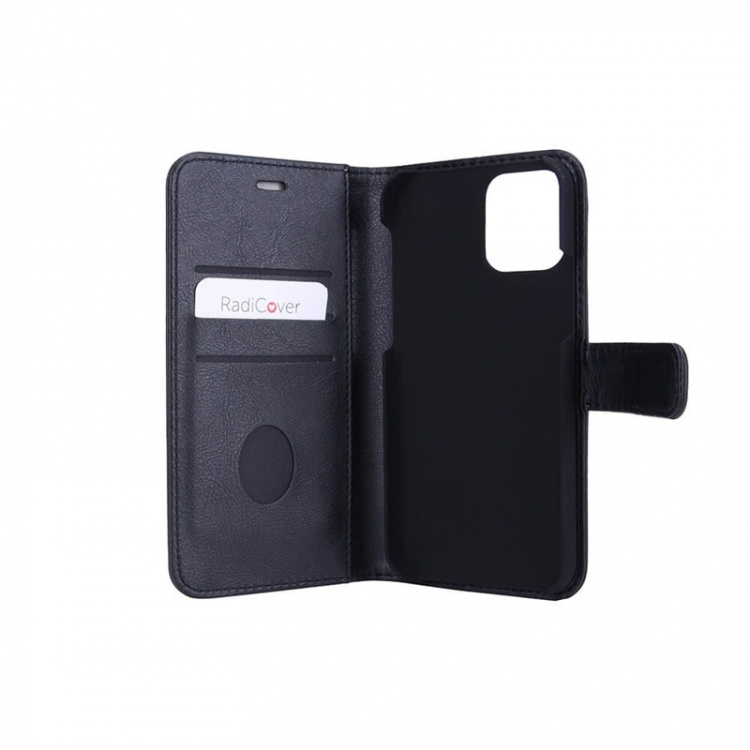 Radicover Wallet Case iPhone 12 / 12 Pro Anti-Radiation Flipcover RFID Black Radicover Wallet Case iPhone 12 / 12 Pro Anti-Radiation Flipcover RFID Black
