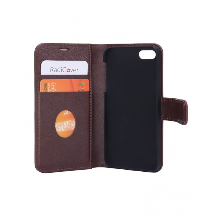 Radicover Radiationprotected Mobilewallet PU iPhone 5/5S/SE Flipcover Brown Radicover Radiationprotected Mobilewallet PU iPhone 5/5S/SE Flipcover Brown