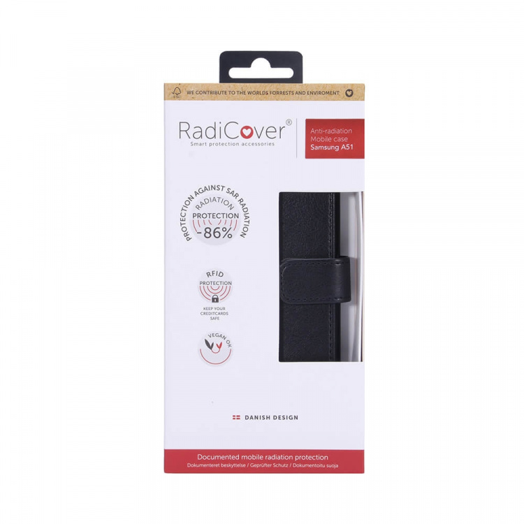 Radicover Radiationprotected Tabletfodral PU Samsung A51 Flipcover Black 3-Led RFID Radicover Radiationprotected Tabletfodral PU Samsung A51 Flipcover Black 3-Led RFID