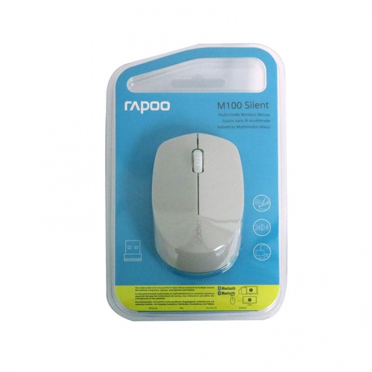 Rapoo Mouse M100 Silent Wireless Multi-Mode Light Grey Rapoo Mouse M100 Silent Wireless Multi-Mode Light Grey