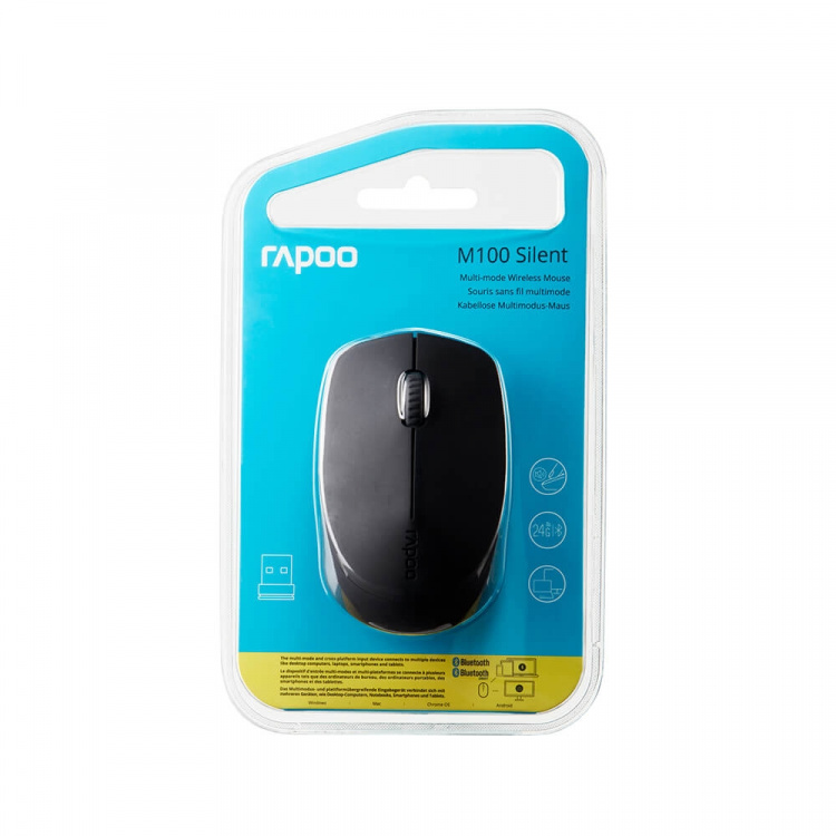 Rapoo Mouse M100 Silent Wireless Multi-Mode Dark Grey