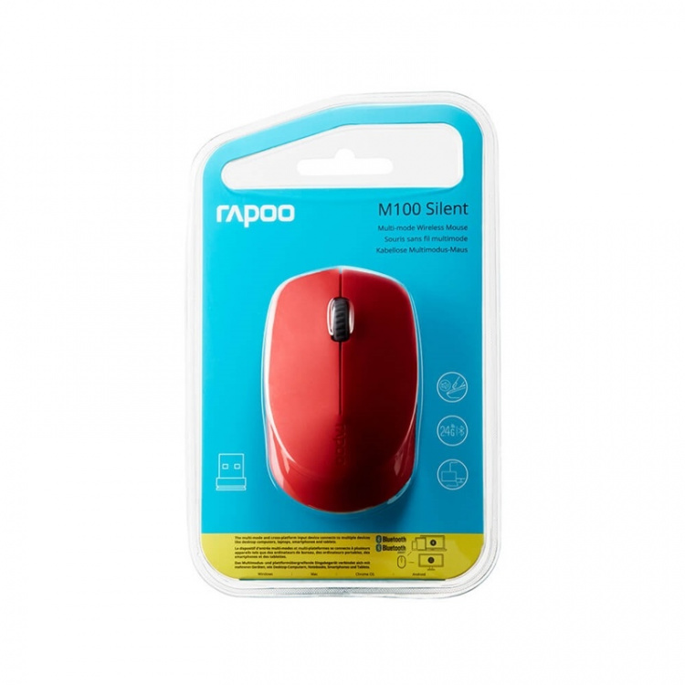 Rapoo Mouse M100 Silent Wireless Multi-Mode Red