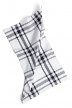 Kosta Linnewäfveri, Återvunnen kökshandduk (40x60cm), Rutig, Marin