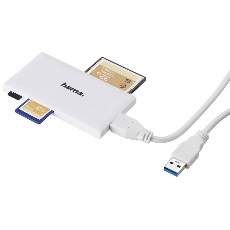 Hama Cardreader USB 3.0 Multi SD/Micro/CF/MS White