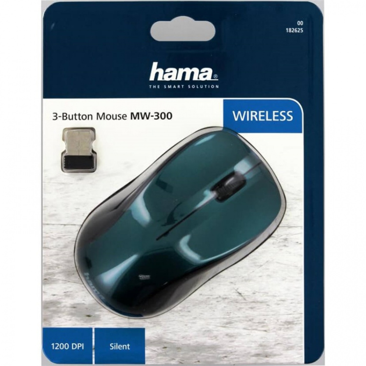 Hama 3-Button Mouse, MW-300 Blue-Green