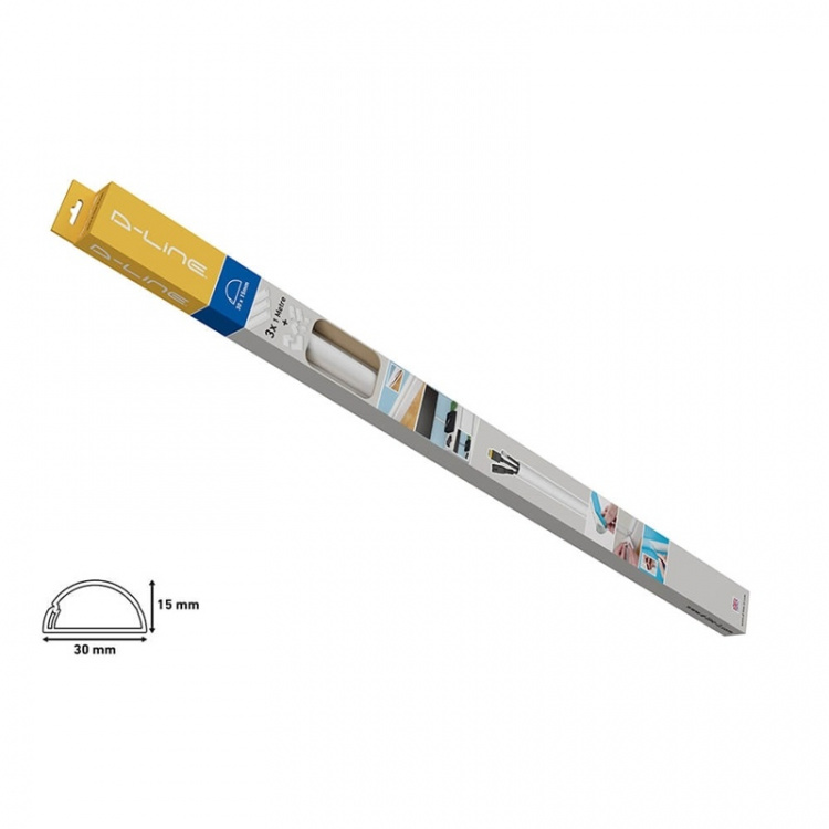D-LINE Cable Trunking Kit 30x15mm 3x Cable Trunking/Accessories 1.0m
