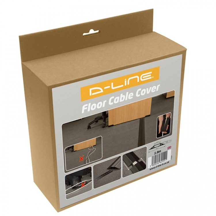 D-LINE Medium Duty Floor Cable Protector Black 1.8m