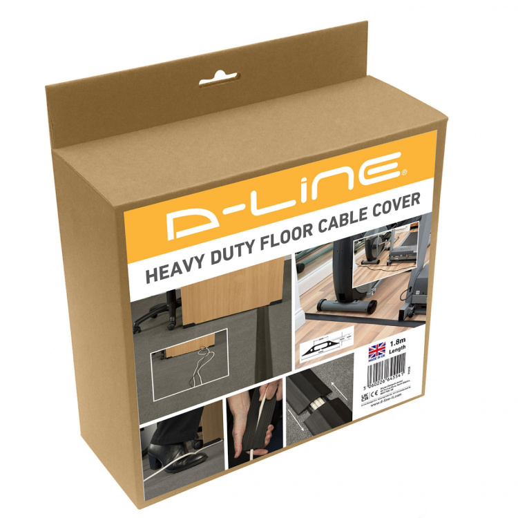 D-LINE Medium Duty Floor Cable Protector Black 1.8m