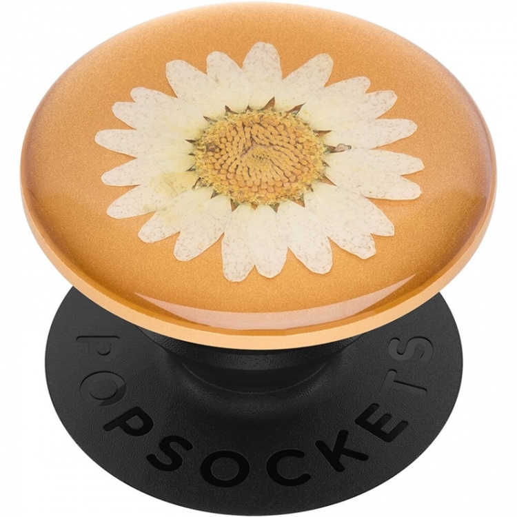 PopSockets Pressed Flower White Daisy Removable Grip with Standfunction Premium