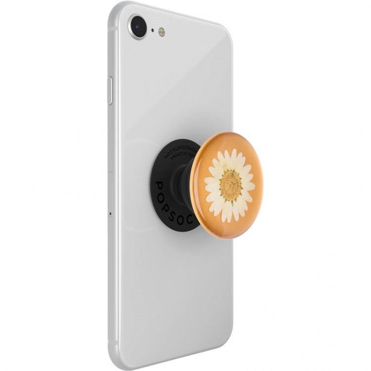 PopSockets Pressed Flower White Daisy Removable Grip with Standfunction Premium