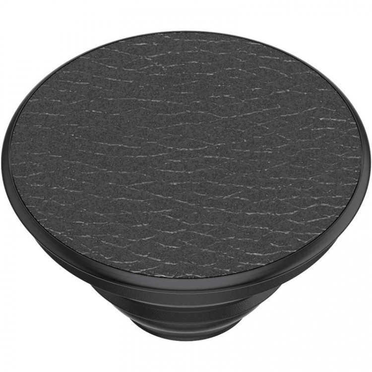 PopSockets Pebbled Vegan Leather Black Removable Grip with Standfunction Premium