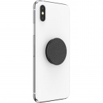 PopSockets Pebbled Vegan Leather Black Removable Grip with Standfunction Premium