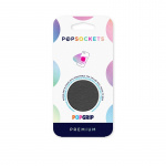 PopSockets Pebbled Vegan Leather Black Removable Grip with Standfunction Premium