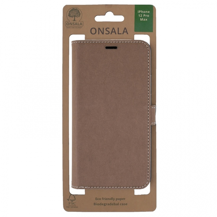 Onsala Wallet Case iPhone 12 Pro Max Eco Brown