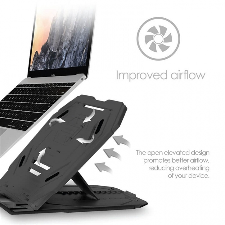 Desire2 2in1 Portable Laptop Stand Black 360 Rotatable Desire2 2in1 Portable Laptop Stand Black 360 Rotatable