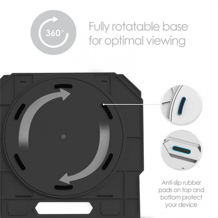 Desire2 2in1 Portable Laptop Stand Black 360 Rotatable Desire2 2in1 Portable Laptop Stand Black 360 Rotatable