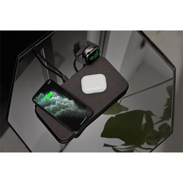 Zens Dual Charger QI Liberty 16 coils 2x15W Fabric Surface (Apple & Samsung QC)