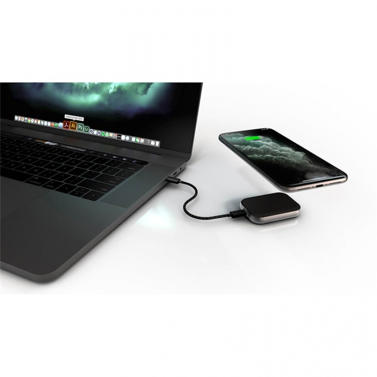 Zens Singel Apple Airpods Charger QI USB-C Stick Aluminum Black