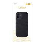 Onsala Cover Leather Black iPhone 12 5,4